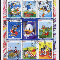 Benin 2008 Beijing Olympics - Disney Characters & Sports #2 perf sheetlet containing 8 values plus label fine cto used