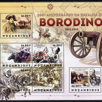 Mozambique 20012 200th Anniversary of Battle of Borodino (Napoleon) perf sheetlet containing 6 values unmounted mint
