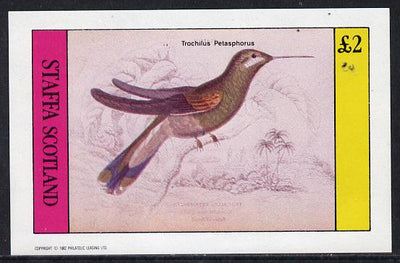 Staffa 1982 Humming Birds #05 imperf deluxe sheet (£2 value) unmounted mint