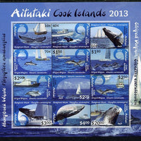 Cook Islands - Aitutaki 2013 Whales & Ships definitive perf sheetlet containing set of 12 values unmounted mint