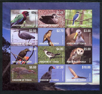 Tonga 2013 Birds #1 definitive perf sheetlet containing set of 12 values unmounted mint