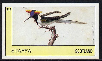 Staffa 1981 Humming Birds #04 imperf souvenir sheet (£1 value) unmounted mint