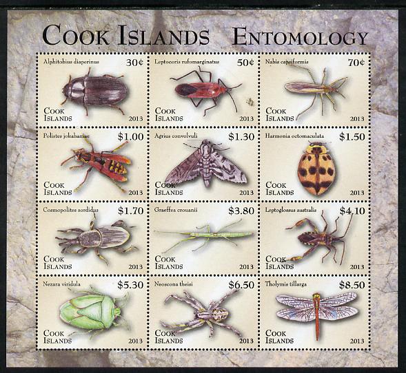 Cook Islands 2013 Entomology definitive perf sheetlet of 12 values unmounted mint