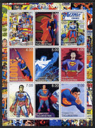 Tadjikistan 2000 Superman perf sheetlet containing 9 values unmounted mint