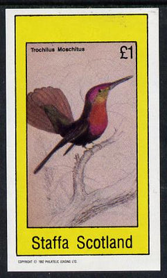 Staffa 1982 Humming Birds #06 imperf souvenir sheet (£1 value) unmounted mint