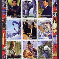 Congo 2001 James Bond - The Secret World #2 perf sheetlet containing 9 values unmounted mint
