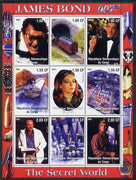 Congo 2001 James Bond - The Secret World #4 perf sheetlet containing 9 values unmounted mint