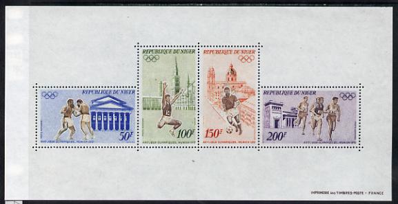 Niger Republic 1972 Oly,pic Games perf m/sheet unmounted mint. Note this item is privately produced and is offered purely on its thematic appeal SG MS439