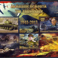 Madagascar 2014 70th Anniversary of Battle of Koursk perf sheetlet containing 3 values unmounted mint