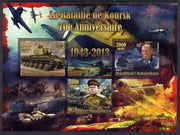 Madagascar 2014 70th Anniversary of Battle of Koursk imperf sheetlet containing 3 values unmounted mint
