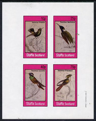 Staffa 1982 Humming Birds #07 imperf,set of 4 values (10p to 75p) unmounted mint
