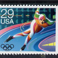 United States 1992 Albertville Winter Olympics se-tenant strip of 5 unmounted mint SG 2645a