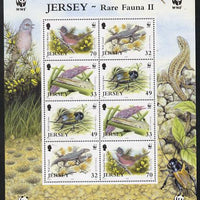 Jersey 2004 WWF - Endangered Species perf m/sheet containing two sets of 4 unmounted mint SG MS 1162