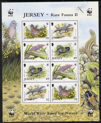 Jersey 2004 WWF - Endangered Species perf m/sheet containing two sets of 4 unmounted mint SG MS 1162