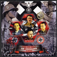 Chad 2014 Leaders in WW2 - Germany #1 - Hitler, Speer, Himmler & Goebbels perf sheetlet containing four hexagonal shaped values unmounted mint