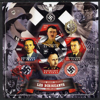 Chad 2014 Leaders in WW2 - Germany #1 - Hitler, Speer, Himmler & Goebbels imperf sheetlet containing four hexagonal shaped values unmounted mint