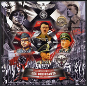 Chad 2014 Leaders in WW2 - Germany #2 - Hitler, Guderian, Rommel & von Manstein imperf sheetlet containing four hexagonal shaped values unmounted mint