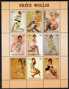 Chad 2014 Erotic Art by Fritz Willis perf sheetlet containing 9 values unmounted mint. Note this item is privately produced and is offered purely on its thematic appeal. .