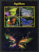 Chad 2014 Butterflies #1 large imperf sheetlet containing 4 values unmounted mint. Note this item is privately produced and is offered purely on its thematic appeal. .