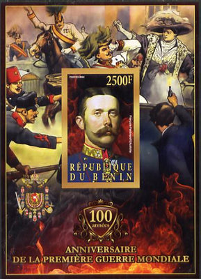 Benin 2014 Centenary of Start of WW1 - Franz Ferdinand of Austria large imperf deluxe sheet containing one value unmounted mint