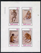 Staffa 1982 Primates (Troglodytes Niger) imperf,set of 4 values unmounted mint