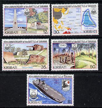 Kiribati 1983 40th Anniversary of Battle of Tarawa perf set of 5 unmounted mint, SG 210-14 (gutter pairs available - price x 2)